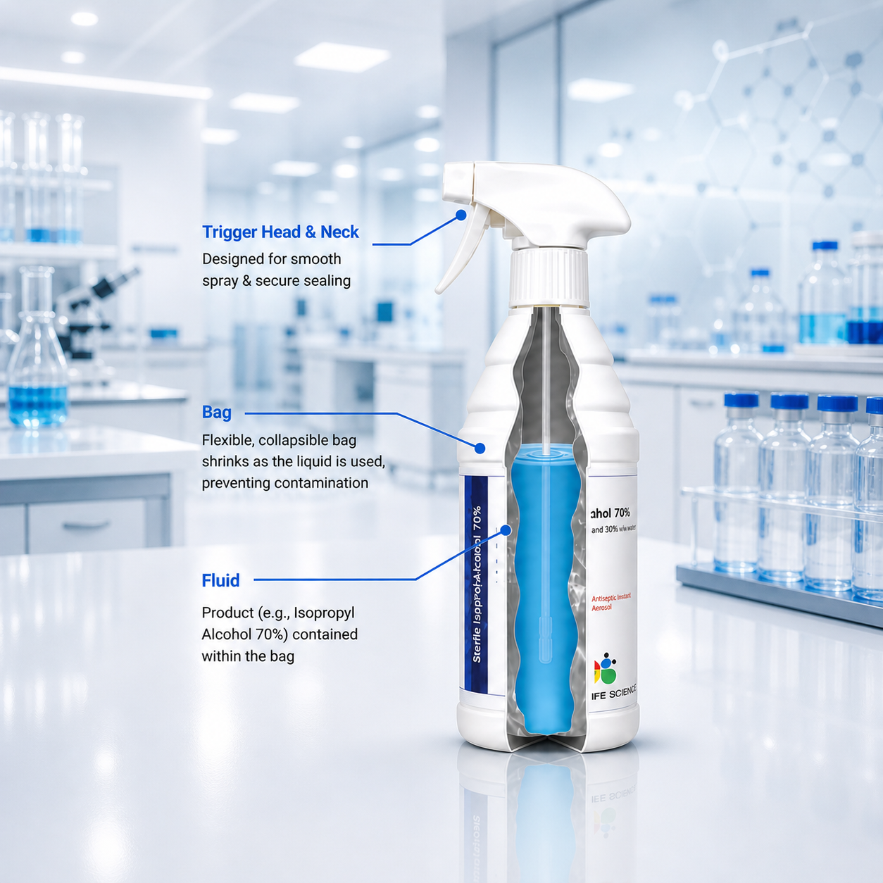 BeeSure Cleanroom Disinfectants — Sterile 70% Isopropanol